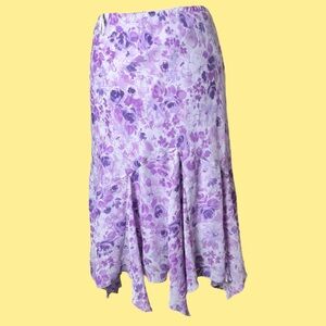 Lavender Floral Midi Skirt